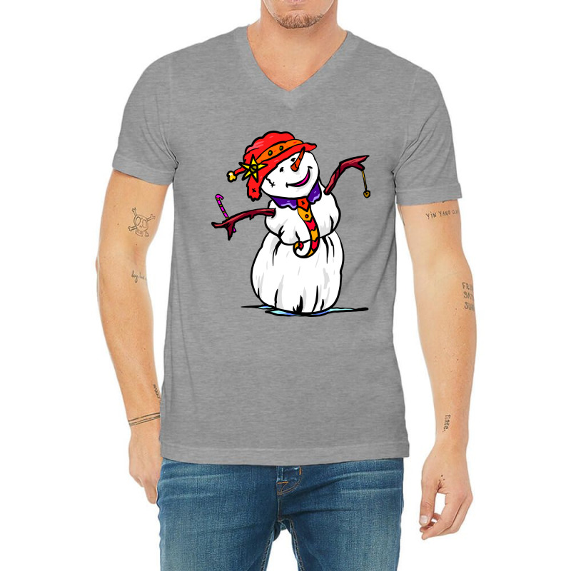 Funny Christmas Snowman Wearing Santa Hat V-neck Tee | Artistshot