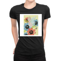 Flower Market Tinker Bell Sketch With Cosmos Ladies Fitted T-shirt | Artistshot