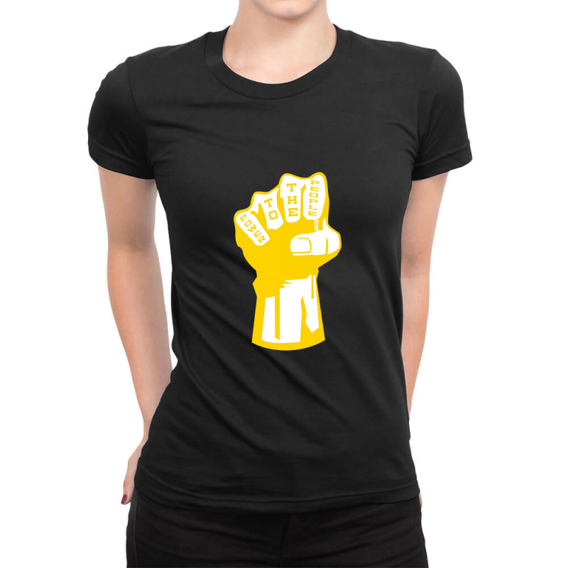 Power To The People Ladies Fitted T-Shirt by bungadaun | Artistshot