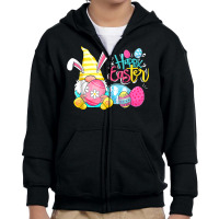 Bunny Gnome Rabbit Eggs Hunting Happy Easter Day Funny T Shirt Youth Zipper Hoodie | Artistshot