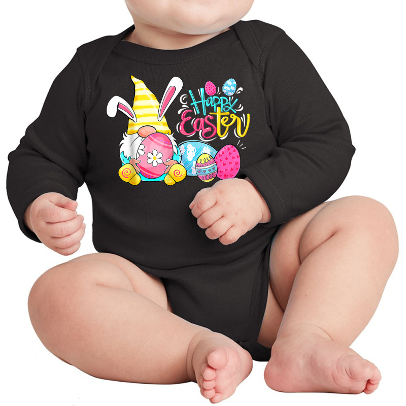 Bunny Gnome Rabbit Eggs Hunting Happy Easter Day Funny T Shirt Long Sleeve Baby Bodysuit | Artistshot