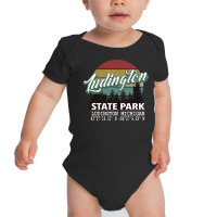 Ludington State Park With Gps Location Pullover Hoodie Baby Bodysuit | Artistshot