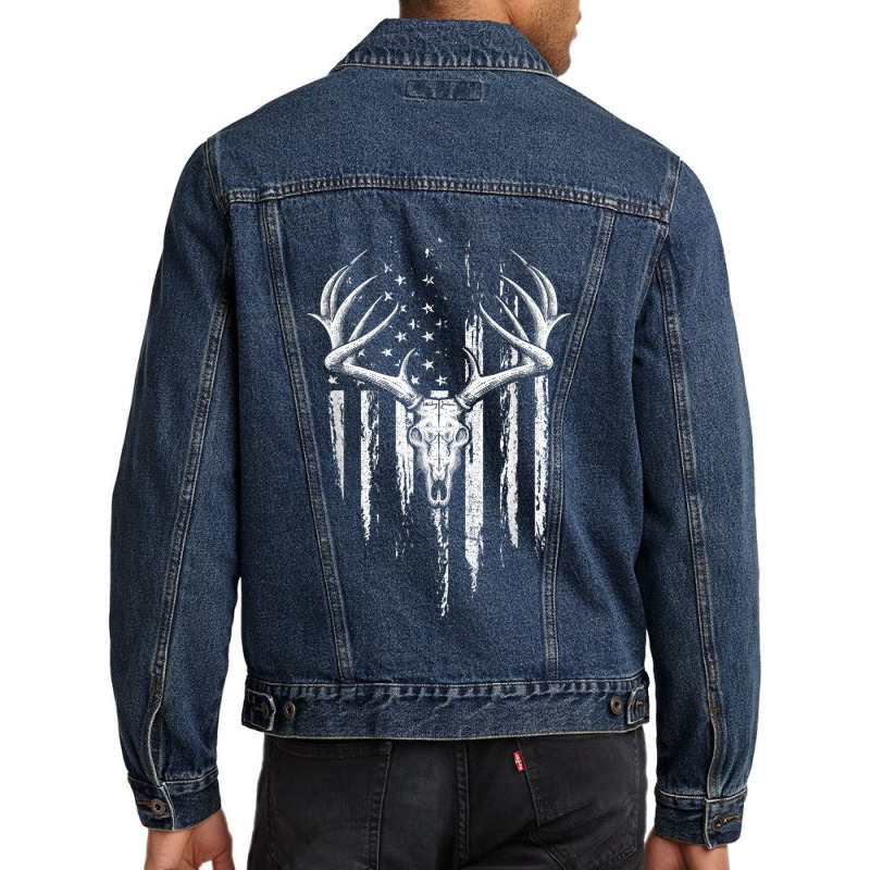 Deer Hunting American Flag Bowhunting Whitetail Bow Hunter T Shirt Men Denim Jacket | Artistshot