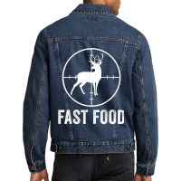 Deer Hunting Funny Hunter Gun Deer Fast Food T Shirt Men Denim Jacket | Artistshot