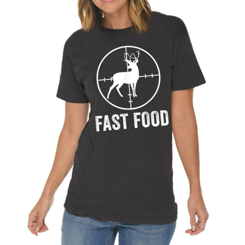 Deer Hunting Funny Hunter Gun Deer Fast Food T Shirt Vintage T-shirt | Artistshot