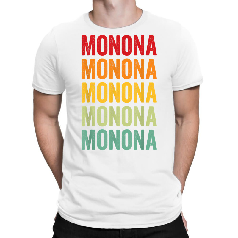 Monona County, Iowa, Rainbow Text Design T Shirt T-Shirt by atereldoegevbm | Artistshot