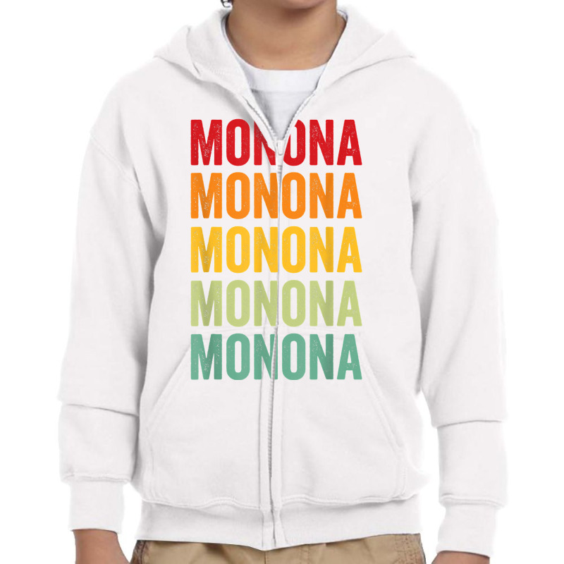 Monona County, Iowa, Rainbow Text Design T Shirt Youth Zipper Hoodie by atereldoegevbm | Artistshot