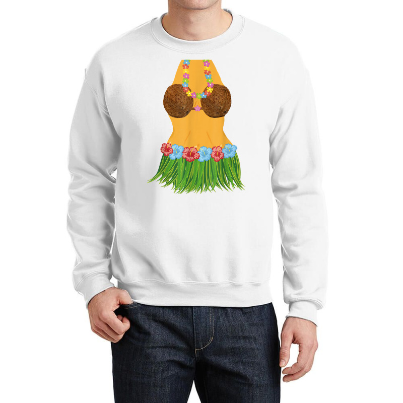 Hula Dancer Shirt Lei Flowers Coconut Bra Grass Skirt Crewneck Sweatshirt | Artistshot