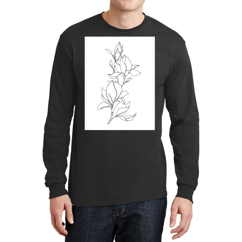 Flower Market Botanical Floral  Magnolia   Thecolourstudy Long Sleeve Shirts | Artistshot