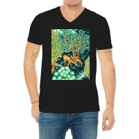 William Morris Deer V-neck Tee | Artistshot