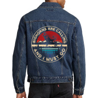 Hunting Bighorn Sheep  Retro Funny Phone Calls Hunter T Shirt Men Denim Jacket | Artistshot