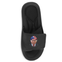 President Donald Trump In Flag Of Usa Head Wrap Slide Sandal | Artistshot