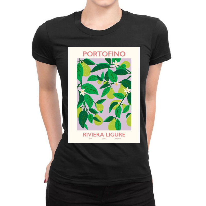 Flower Market Affiche De Portofino Ladies Fitted T-Shirt by Beth D | Artistshot