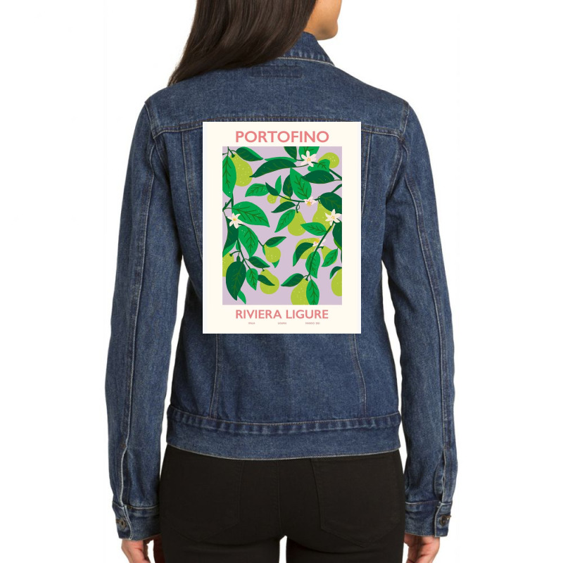 Flower Market Affiche De Portofino Ladies Denim Jacket by Beth D | Artistshot