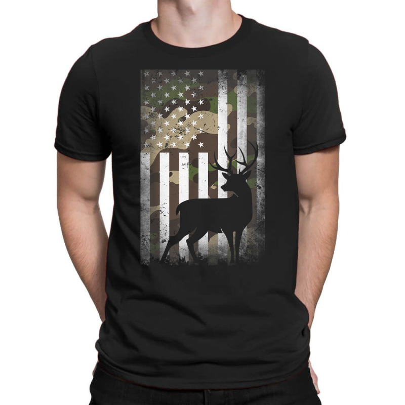 Hunting Hunters Deer Usa Us American Flag Camo Camoflage T Shirt T-shirt | Artistshot