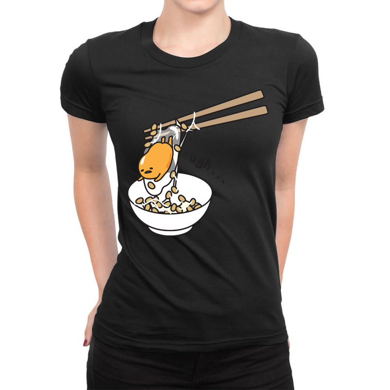 Gudetama Chopsticks And Rice Bowl Hoodie Ladies Fitted T-Shirt by evansjalayia | Artistshot