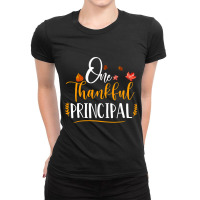 One Thankful School Principal Fall Thanksgiving Principal T Shirt Ladies Fitted T-shirt | Artistshot