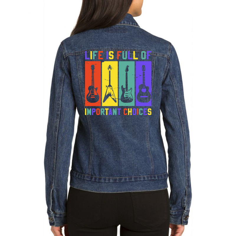 Womens Life Is Full Of Important Choices Ladies Denim Jacket by Jendral | Artistshot