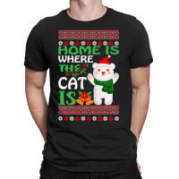 Home Is Where The Cat Christmas Party T-shirt | Artistshot