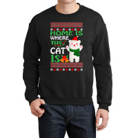 Home Is Where The Cat Christmas Party Crewneck Sweatshirt | Artistshot