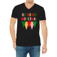 Ho Ho  Christmas Holiday Gay Design V-neck Tee | Artistshot