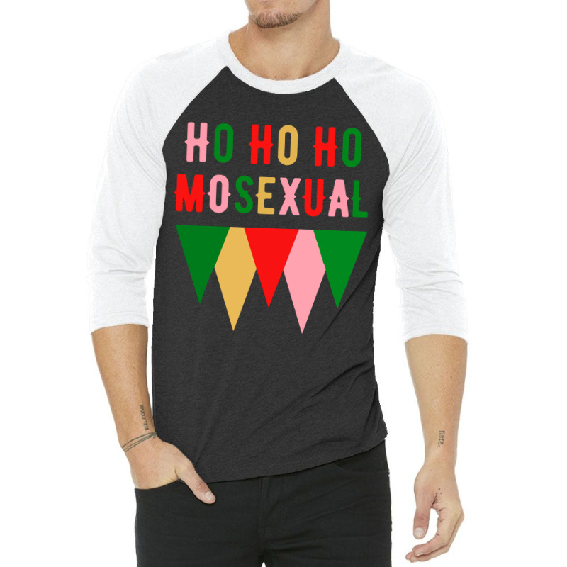 Ho Ho  Christmas Holiday Gay Design 3/4 Sleeve Shirt | Artistshot