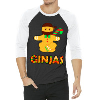 Ginjas Ginger Bread Ninja Christmas Holiday 3/4 Sleeve Shirt | Artistshot