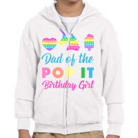 Mens Dad Of The Pop It Birthday Girl Unicorn Heart Ice Cream T Shirt Youth Zipper Hoodie | Artistshot