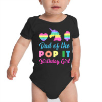 Mens Dad Of The Pop It Birthday Girl Unicorn Heart Ice Cream T Shirt Baby Bodysuit | Artistshot