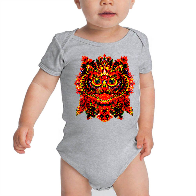 Kaleidoscope Kitty   Louis Wain Psychedelic Cat Art T Shirt Baby Bodysuit by kalerttjay | Artistshot