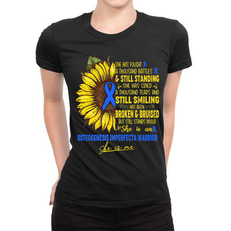 She Is An Osteogenesis Imperfecta Warrior She Is Me Premium T Shirt Ladies Fitted T-Shirt by rostinoko | Artistshot