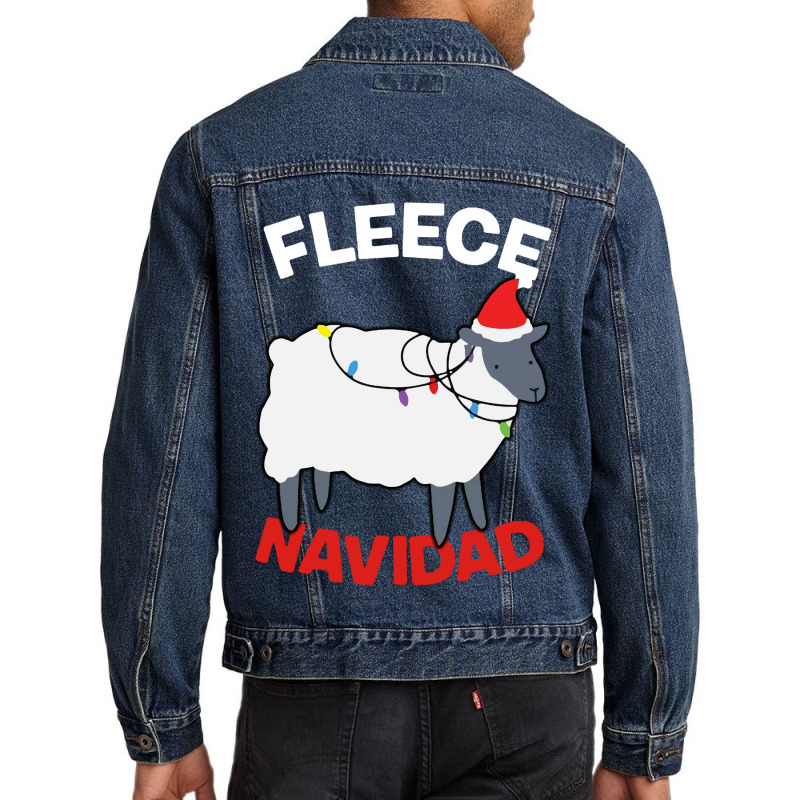 Fleece Navidad   Funny Christmas Sheep Men Denim Jacket | Artistshot