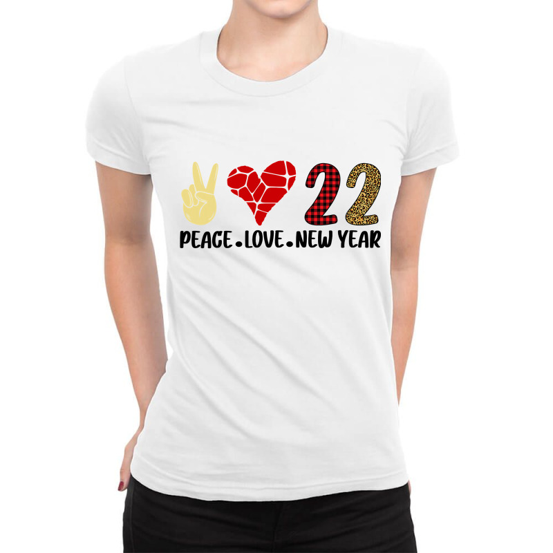 Peace Love New Year 2022 New Years Eve Party Supplies T Shirt Ladies Fitted T-Shirt by Adriana_Torquemada | Artistshot