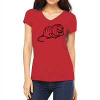 Halloween T  Shirt Cute Rat Wearing Halloween Horror Costume Minimal L Women's V-neck T-shirt | Artistshot