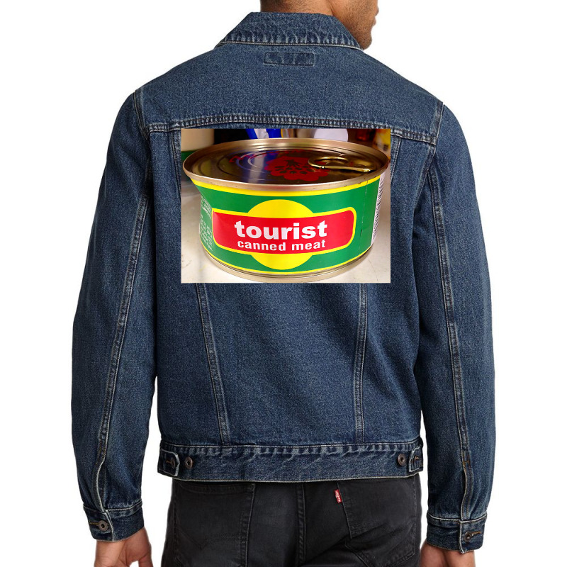 Tourist Canned Meat T Shirt Men Denim Jacket | Artistshot