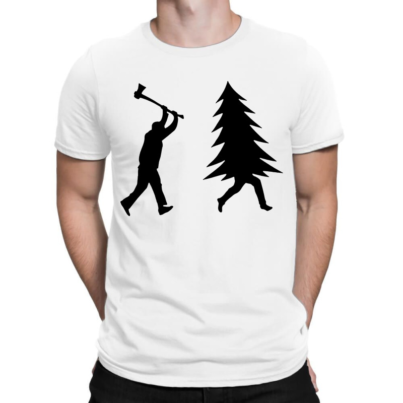 Funny Christmas Tree Is Chased T-shirt | Artistshot