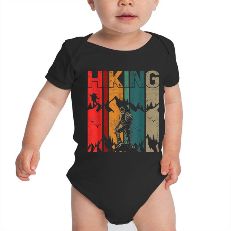 Retro Hiker Adventure Lover Outdoor Camping Mountain Hiking T Shirt Baby Bodysuit | Artistshot