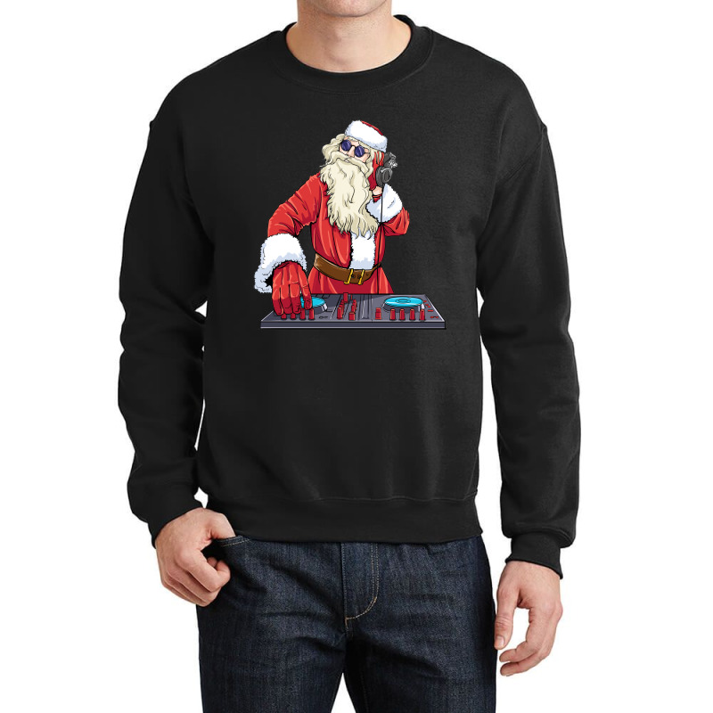 Dj Rock Christmas Santa Claus Crewneck Sweatshirt | Artistshot