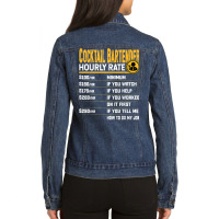 Funny Cocktail Bartender Bartending Mixologist Hourly Rate T Shirt Ladies Denim Jacket | Artistshot