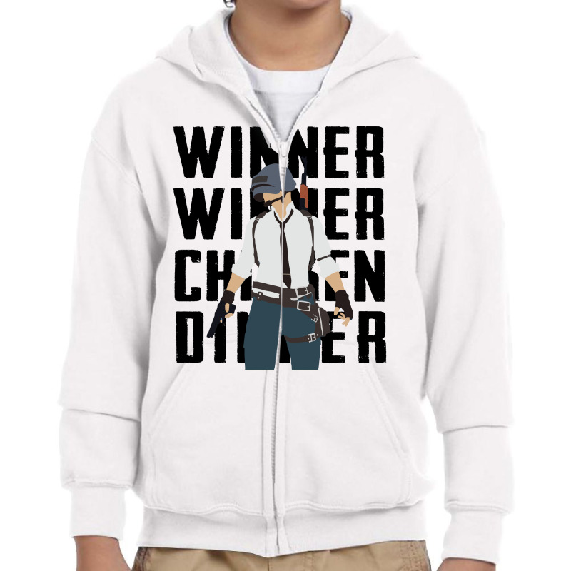 Winner Chicken Dinner (black) Youth Zipper Hoodie | Artistshot