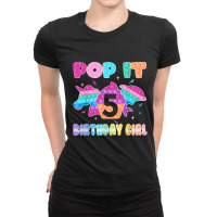 Birthday Girl Pop It 5 Unicorn Girls Boys Pop It Nine 5th T Shirt Ladies Fitted T-shirt | Artistshot