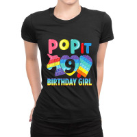 Birthday Girl Pop It 9 Unicorn Girls Boys Pop It Nine 9th T Shirt Copy Ladies Fitted T-shirt | Artistshot