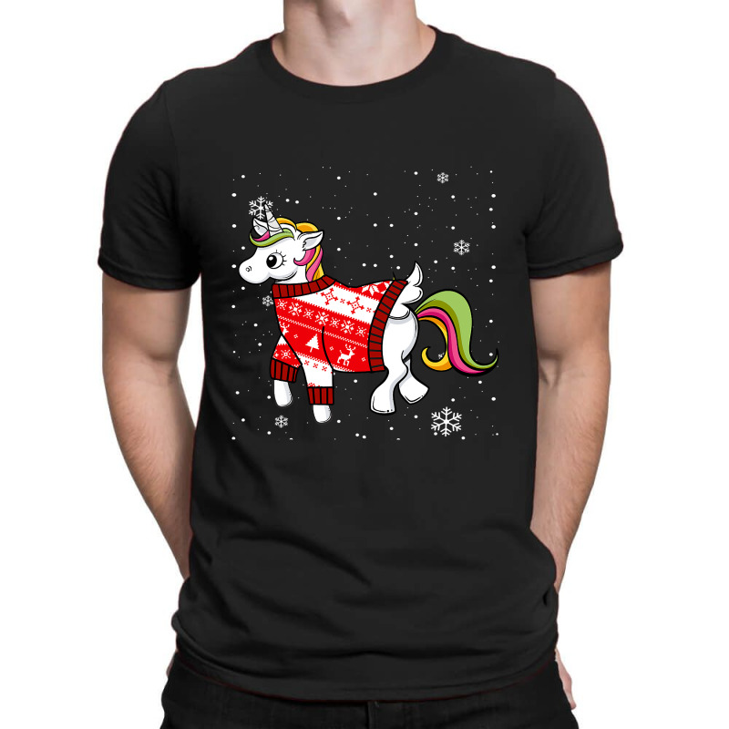 Christmas Unicorn Ugly Costumes Matching Family Xmas Pajama T Shirt T-Shirt by Kevin_VandenBerge | Artistshot