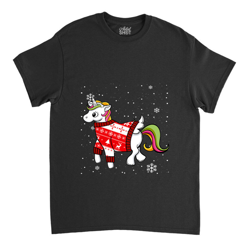 Christmas Unicorn Ugly Costumes Matching Family Xmas Pajama T Shirt Classic T-shirt by Kevin_VandenBerge | Artistshot