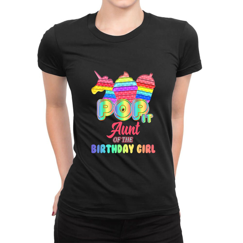 Pop It Aunt Of The Birthday Girl Fidget Kids Family Matching T Shirt Ladies Fitted T-Shirt by Kevin_VandenBerge | Artistshot