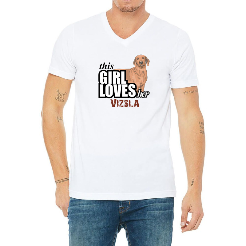 This Girl Loves-her Vizsla V-neck Tee | Artistshot