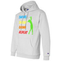 Womens Swing Swear Drink Repeat   Love Golf Champion Hoodie | Artistshot