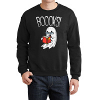 Boooks Ghost Librarian Reading Book Funny Halloween Costume Crewneck Sweatshirt | Artistshot