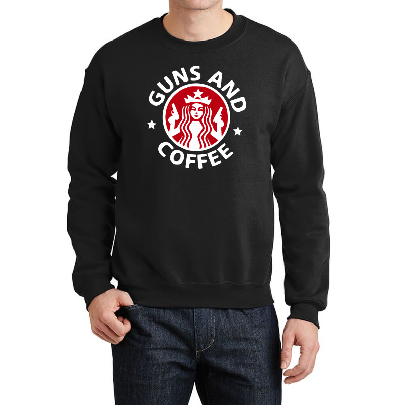 Guns And Coffee Crewneck Sweatshirt | Artistshot