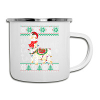 Fa La La Llama Christmas Santa Hat Lights Ugly Sweater 136 Camper Cup | Artistshot